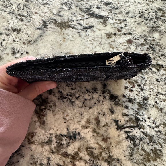 Beaded Coin Purse from Bali - Black & Silver - Picture 3 of 3